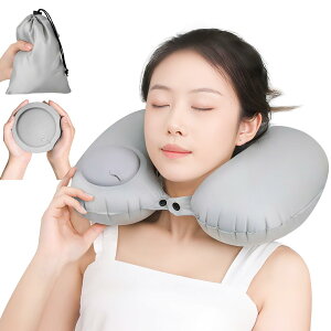 【新品929円販売★赤字覚悟】ネックピロー U型まくら ポンプ式 首枕 旅行用 空気枕 持ち運び便利 エアーピロー ネックピロー 手動プレス式膨らませる ねっくぴロー 飛行機 旅行枕 収納ポー