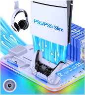 PS5 Slim スタンド PS5 Silm/PS5 縦置き スタンド PS5/PS5 Silm コントローラー 充電スタンド 2台同時充…