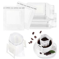 コーヒーフィルター 1杯用 100枚 吊り耳ドリップ袋 ポータブル ドリップコーヒーバッグ 吊り下げ式 職場 …