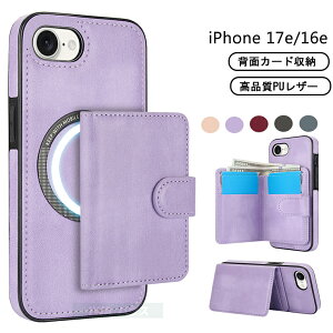 iPhone 17e �P�[�X �w�ʃJ�[�h���[ �}�O�l�b�g������ �A�C�t�H�� 17e �P�[�X �ϏՌ� iPhone 17e �J�o�[ ���U�[ PU���U�[ iPhone 16e iPhone 17e �w�ʃP�[�X MagSafe�Ή� �}�O�X���[�v �Ռ��z�� �J�[�h���[ �A