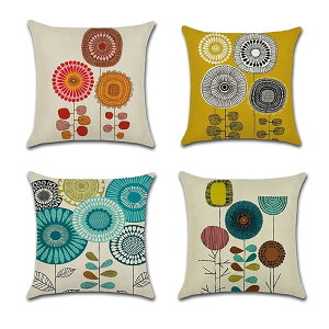 �N�b�V�����J�o�[ 55x55cm 4���Z�b�g �k�� �􉽊w�͗l �Ⴄ�� ���l�� ���� ���� ������� �t
