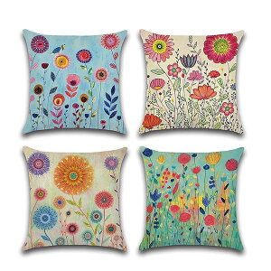 �N�b�V�����J�o�[ 60x60cm 4���Z�b�g �k�� �􉽊w�͗l �Ⴄ�� ���l�� ���� ���� ������� �t