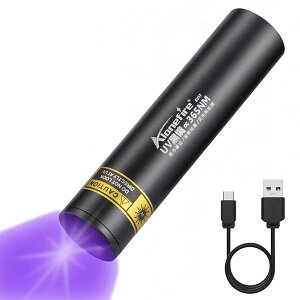 SV57 ���^ 3W ���O�� �u���b�N���C�g�g��365nm C�^USB�[�d�� �A�j�T�L�X���C�g �E�b�h������ UV LED
