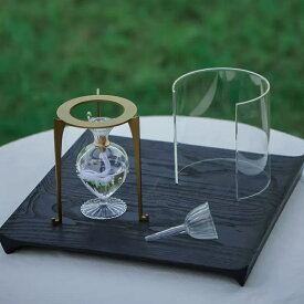 Glass Art 癒し空間づくり アート ガラス ティーウォーマー 耐熱ガラス アルコール コンロ 保温 ティーポット ポットウォーマー マグカップ 急須スタンド 鉄瓶 焚き火台 卓上キャンプ 風炉 囲炉煮茶 茶道具 茶芸 茶の湯道具 抹茶 お茶席 お点前 水屋 お稽古 IwaiLoft