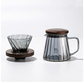 IwaiLoft 新作 コーヒーサーバー 300ml 500ml 木製蓋 直火対応 モールガラス ガラスポット ガラスドリッパー セット コーヒーポット コーヒードリッパー 耐熱ガラス ハンドドリッパー ドリッパーコーヒー コーヒー用品 珈琲 おしゃれ 北欧 母の日 父の日 プレゼント