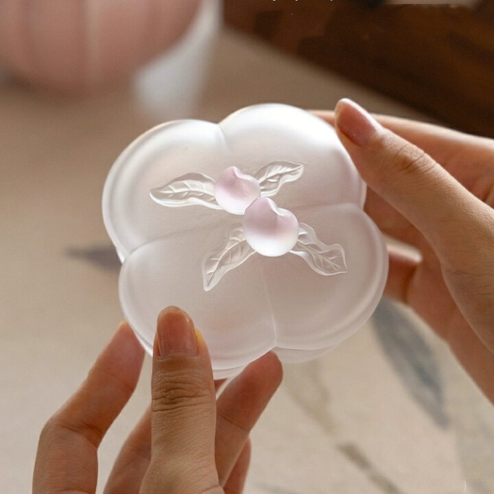 楽天市場】桃 ガラスケース もも 小物入れ 小箱 ピンク ガラスの箱 