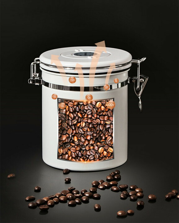 コーヒーキャニスター 　コーヒー豆 保存容器 密封容器 スプーン付き 防湿保存缶