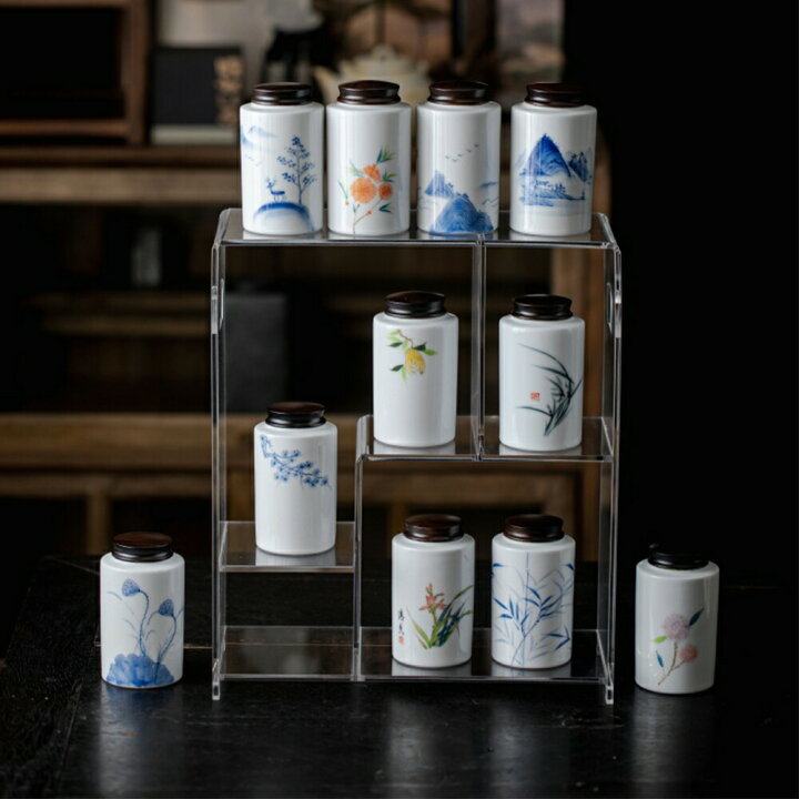 Farigrut （2個）茶筒 茶缶 幸運な猫 お茶入れ 茶道具 セラミック  