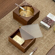【個性的×機能的】北欧風 ウールナット 灰皿 おしゃれ 木製 収納ケース 小物入れボックス 防臭 アイコス…