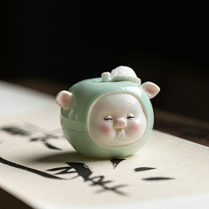 子豚ブタ陶器オブジェ置物インテリア工芸品美術品A3315 | ヤマダウェブコム