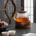 麦の穂 ムギノホ 600ml 耐熱ガラス ティーポット 急須 ガラス ウールナット 木の蓋 Mサイズティーウォーマー キャンド…