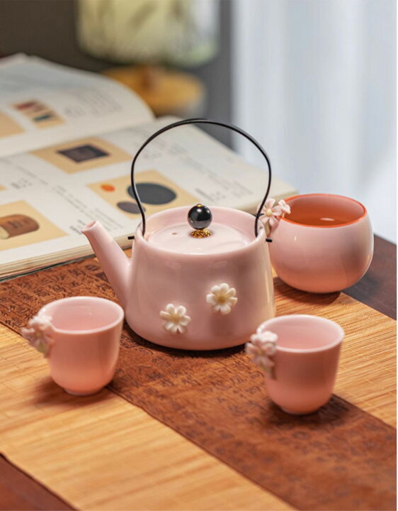 楽天市場】IwaiLoft 手作り 陶磁器 白磁 花 ティーポット 6点セット 