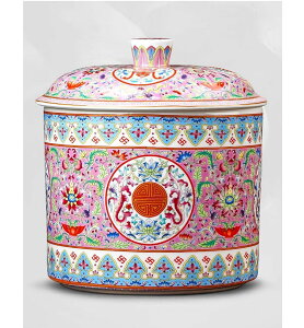 美しい質感の茶筒 米びつ ライスメジャー 収納ジャー 茶入 お茶缶 八寶 紅茶 コーヒー豆 小物収納 景徳鎮 陶磁器 シノワズリ 水栽培 花瓶 インテリア おしゃれ 防湿保存 IwaiLoft お菓子 穀物収