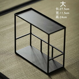 Iron Art アイアン カップ収納ラック 器収納 キッチン 洗面 整理棚 机上ラック 卓上ラック 調味料ラック 鉄のラック 鉄棚 黒 ブラック 2段 鉄加工 黒皮鉄 卓上収納ラック デスク上置棚 シンプル フレーム オープンラック オープンシェルフ 店舗什器 鉄 IwaiLoft