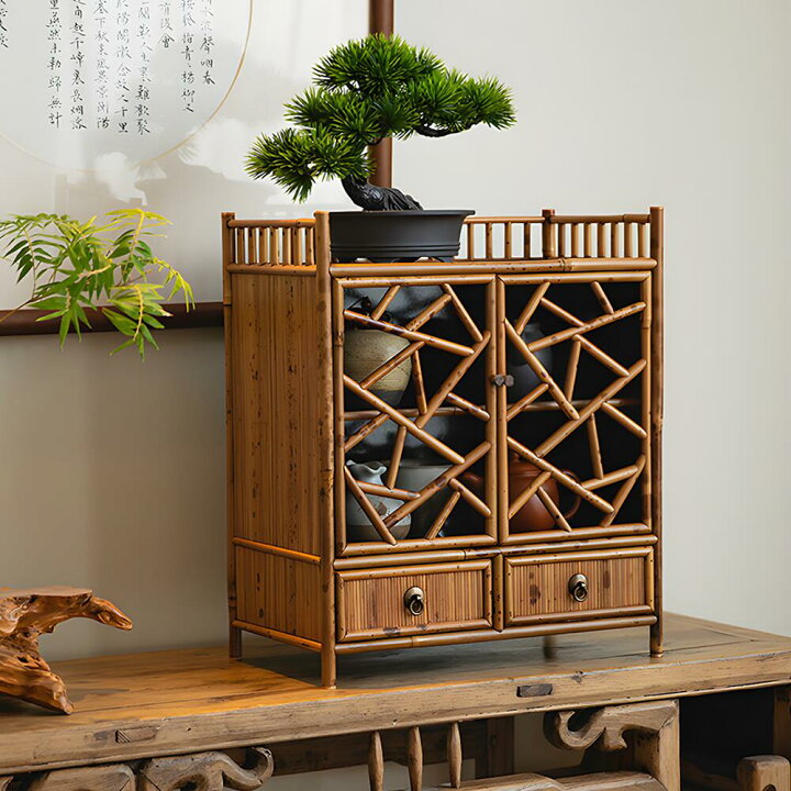 楽天市場】清境Craft 天然竹製 茶棚 整理収納 おしゃれ ナチュラル 梅 