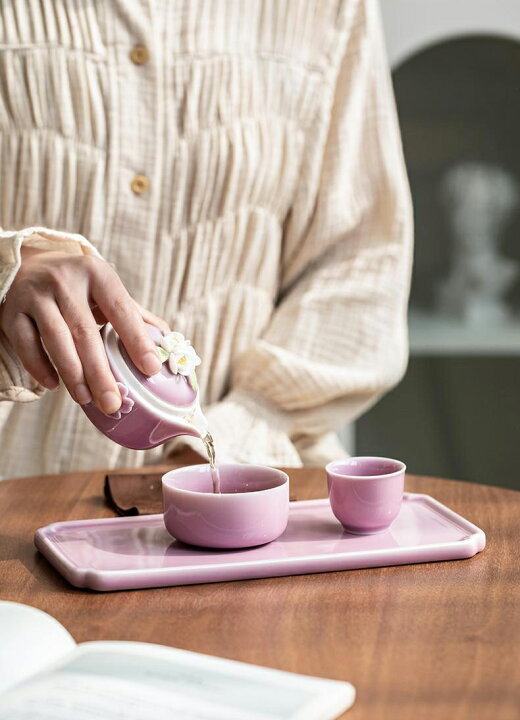 楽天市場】美しい花 茶器セット 白磁 小 急須 湯呑 3点 2客セット 紅茶 