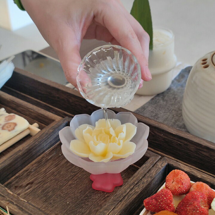 楽天市場】花型 瑠璃 グラス 小皿 馬上杯型 小鉢 高台小鉢 ハス 珍味 