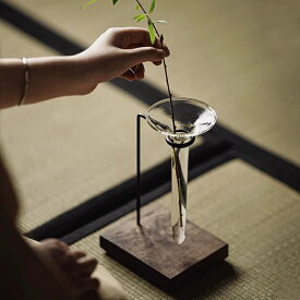 Iron Art 木&鉄 美しく繊細なデザイン 花入れ ガラス 一輪挿し 花瓶 花器 ガラス容器 フラワーベース 掛花入れ 和 モダン ベース 一輪差し 生け花 癒し 花器 水耕 水栽培 アンティーク インテリア おしゃれ 和風 インテリア 雑貨 茶芸 壁面装飾 IwaiLoft