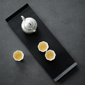 Iron Art 鉄のトレー 収納トレー 茶台 鉄のランク ブラック 黒 飾り棚 角膳 配膳トレー 40cm 金属 茶器 スタンド 高台 卓上 収納トレイ 花台 小物収納 ディスプレイ トレー アクセサリートレー プレート敷台 受け台 お茶 茶道具 収納 ティートレー インテリア 茶芸 IwaiLoft