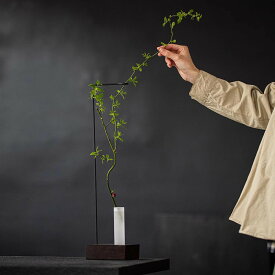 Iron Art 木&鉄 美しく繊細なデザイン 花入れ ガラス 一輪挿し 花瓶 花器 ガラス容器 フラワーベース 掛花入れ 和 モダン ベース 一輪差し 生け花 癒し 花器 水耕 水栽培 アンティーク インテリア おしゃれ 和風 インテリア 雑貨 茶芸 壁面装飾 IwaiLoft