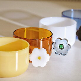 【小さな愛らしい花・260ml】お花 マグカップ グラス コーヒーカップ ティーカップ モーニングカップ コーヒーマグ スープカップ 子供 カップ コップ 可愛い キューと 白 男の子 女の子 誕生日プレゼント 新居 祝い 母の日 ギフト カフェ風 IwaiLoft