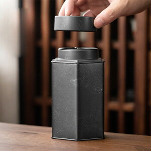 リピーター多数!六方 茶缶 茶筒 茶入 金属缶 ブリキ缶 地缶 レトロ ティーキャニスター アンティークブラック 灰 小さい キャニスター 小箱 平缶 小分け 詰め替え容器 携帯用 空き缶 茶葉