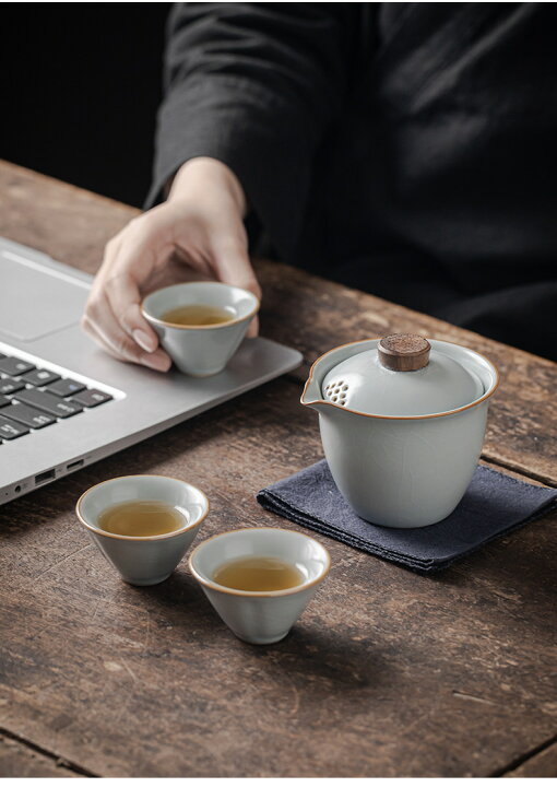 楽天市場】雨過天青 陶磁器 汝窯 青磁 宝瓶 茶器セット 茶杯 湯飲み 盃 