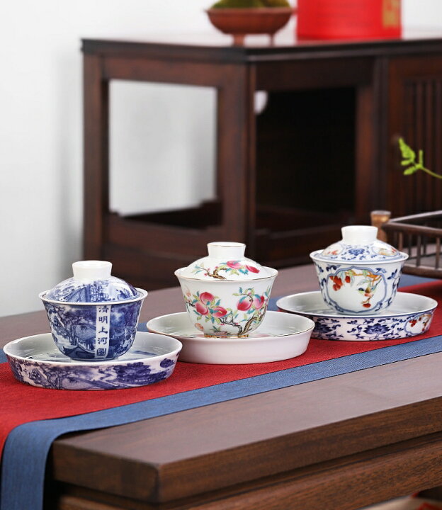 楽天市場】IwaiLoft 蓋碗 三才碗 宝瓶 煎茶器 桃の柄 急須 中国茶 