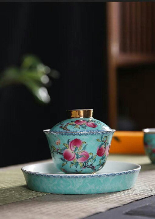 楽天市場】IwaiLoft 蓋碗 三才碗 宝瓶 煎茶器 桃の柄 急須 中国茶 