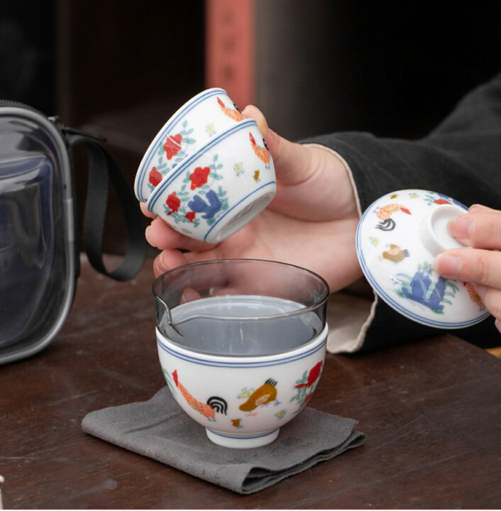 楽天市場】鶏 2客 茶器セット 宝瓶 蓋碗 ガラス サーバー 湯冷まし 品  