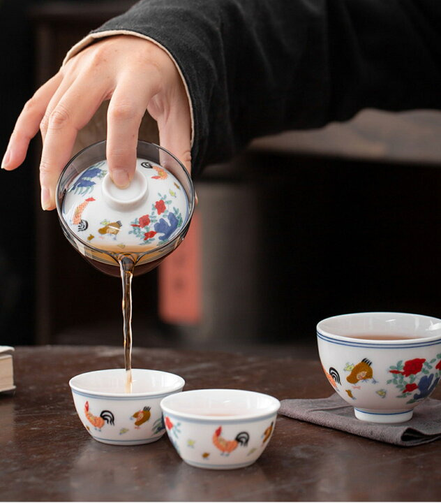 楽天市場】鶏 2客 茶器セット 宝瓶 蓋碗 ガラス サーバー 湯冷まし 品 