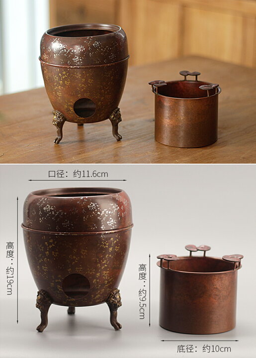 楽天市場】霊芝 銅 風炉 真鍮 ティーウォーマー 鉄瓶 急須 