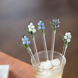 楽天1位 SNSで話題 幸せ運ぶ 鈴蘭 マドラー ガラスマドラー パフェスプーン マドラースプーン かき混ぜ棒 ティースプー 味噌マドラー スリムスプーン ロングスプーン 水割り コーヒー デザート 飲料 調理スプーン 長い匙 さじ カトラリー 細長い柄 酒器182mm/210mm IwaiLoft