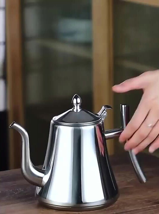 ティーケトルモダンステンレススチールホイッスルティーポット人間工学 