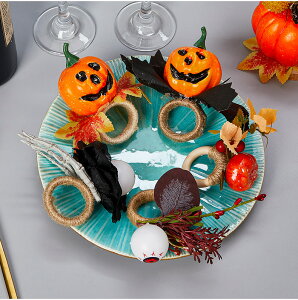 IwaiLoft ハロウィン用 ナプキンリング カボチャシッポウナプキンリング かぼちゃ ホラー瞳 紅葉 飾り おしゃれ キッチン雑貨 レストラン店舗用品 おしゃれ なぷきん 収納 イベント パーティ