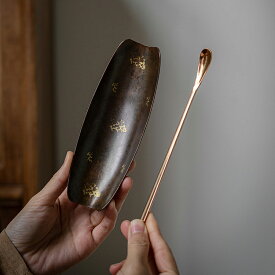 Iron Art 鉄 茶合&茶匙 2点セット さごう 茶量 お茶 茶葉 茶箕 竹 さじ カスターさじ 匙 茶匙 茶さじ 薬味さじ スプーン カスター人気 野点用 茶杓 抹茶掬い 煎茶道具 お点前用 茶の湯用品 IwaiLoft