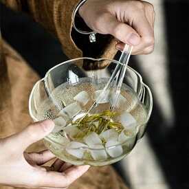 花形 ガラスボウル 茶匙付き 耐熱ガラス 鉢 小鉢 360ml そうめん取り鉢 そうめん ガラス 器 れんげスプー サラダボウル ヨーグルトボウル シリアルボウル デザートボウル カフェ風 おしゃれ 茶匙 茶さじ レンジ可 冷茶碗 ガラス食器 シンプル ティーサーバー IwaiLoft