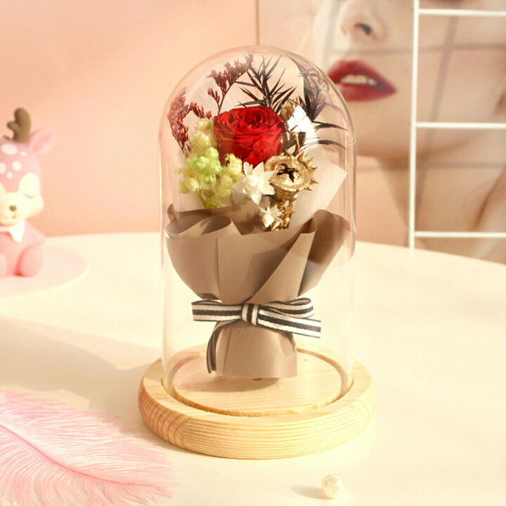 楽天市場 Iwailoft オーステン プリザーブドフラワー ギフト 花束 バラ プレゼント 枯れないお花 ボトルフラワー 誕生日プレゼント お祝い 発表会 贈り物に ガラスドーム 母の日 彼女 妻 プレゼント 誕生日 結婚祝い フラワー インテリア 縁起物 ラッキーカバン