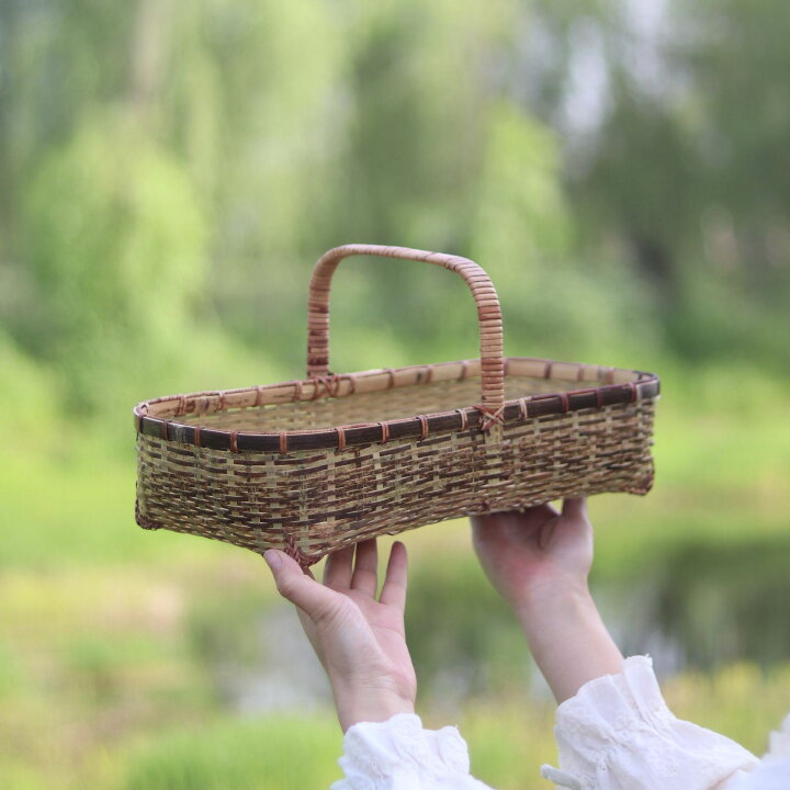 楽天市場】清境Craft 自然素材にこだわったかご 竹 かご 手作り 竹籠 