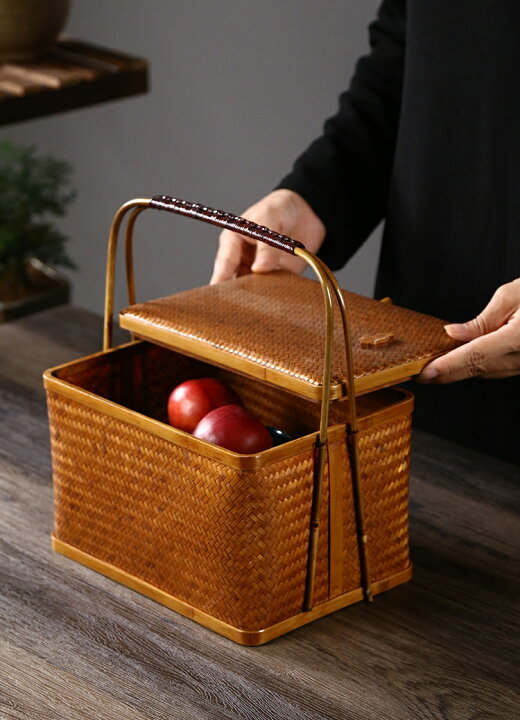 楽天市場】清境Craft 凛とした佇まいが美しいかご 竹 かご ハンドル 