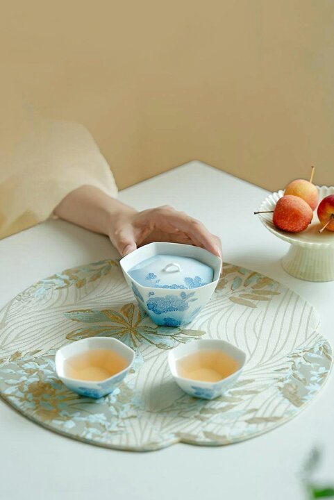 楽天市場】錦花・蓋物 蓋付碗 珍味入れ 青 ブルー 多辺 宝瓶 蓋碗 煮物 