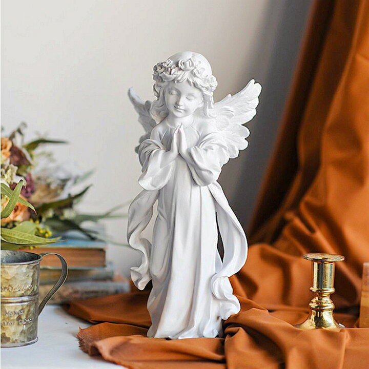 楽天市場】2点以上送無 Angle エンジェル 天使像 ホワイト 白 オブジェ 