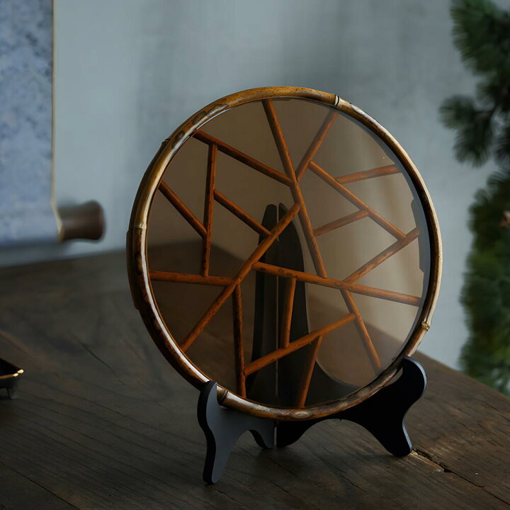 楽天市場】清境Craft Art 伝統工芸 竹細工 丸 ガラス皿 竹トレー 23cm 
