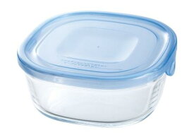 【メーカー公式】作り置きにぴったり　iwaki(イワキ) NEWパック＆レンジ（アクアブルー）　【容量】450ml耐熱ガラス　ガラス　保存容器　常備菜　つくおき　作り置き　浅い　もちより