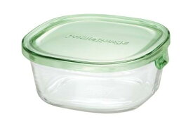 【メーカー公式】作り置きにぴったり　iwaki(イワキ) パック＆レンジ（グリーン）　【容量】450ml耐熱ガラス　ガラス　保存容器　常備菜　つくおき　作り置き　浅い　もちより