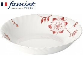 【メーカー公式】iwaki(イワキ) ファミエットGrande Fleur 赤 グランドフルール深皿（小）