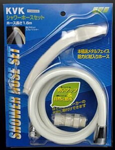 KVK シャワーホースセット 節水&低水圧対応シャワーヘッド 防カビ剤入りシャワーホース 1.6m PZ2002BSI 1個/10個セット