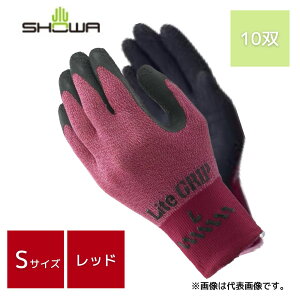 【10双セット】ショーワグローブ ライトグリップ レッド S No.341