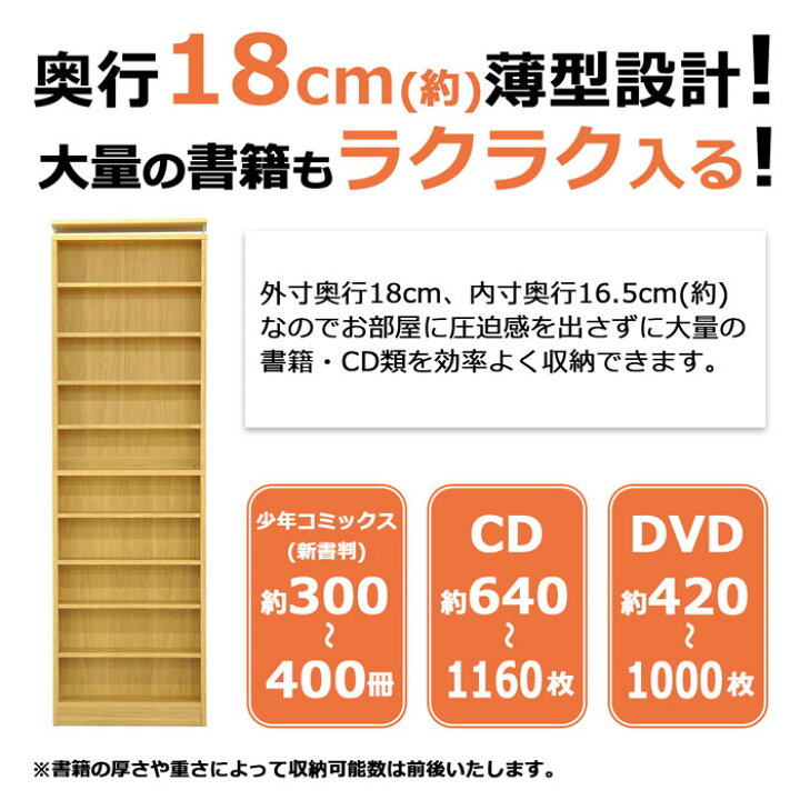楽天市場】突っ張り式 本棚 コミックラック 幅70cm 奥行18cm 高さ230 