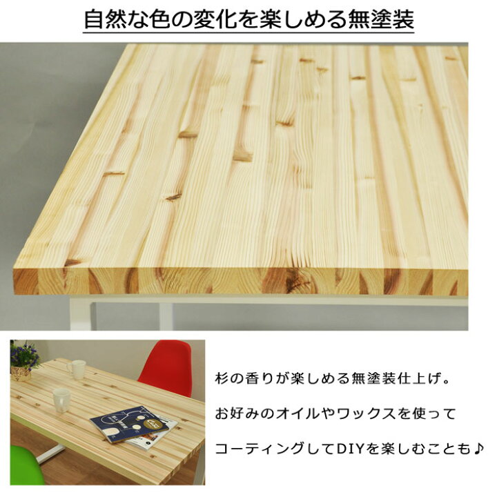 楽天市場 テーブル 天板 杉集成材 幅1 奥行き75 厚さ3 5cm 国産品 国産杉 天然木 無塗装 単品 テーブル天板 天板のみ ナチュラル シンプル テーブルキッツシリーズ パーツ ダイニングテーブル 一枚板 選べる 作業用 Pcテーブル Diy リメイク オリジナル 日本製 送料